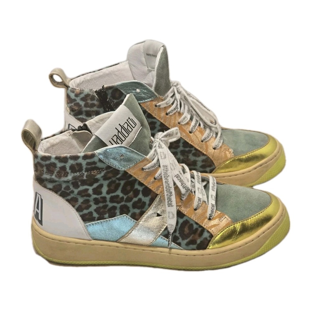 Vaddia Leopard High Top Sneakers Used Women's EU 39 Streetwear Y2K‎ 8.5